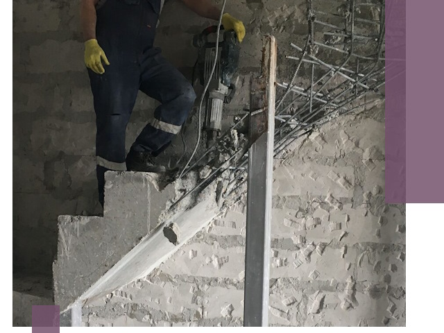 Демонтаж металлических и бетонных лестниц в Грозном