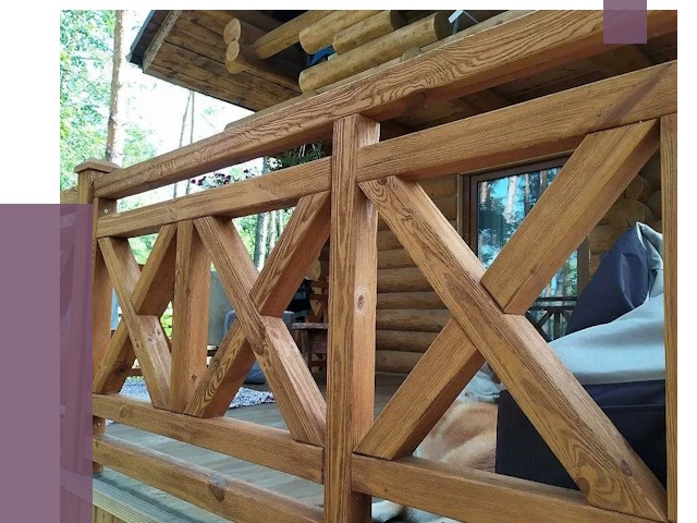 Деревянные перила под ключ в Грозном от 7696 руб. 