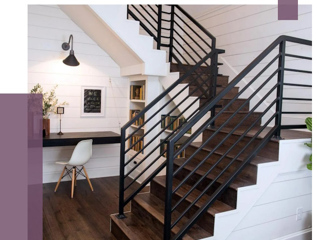 Перила для лестницы в доме в Грозном от 7439 руб. — ПРОЛЁТ-Грз