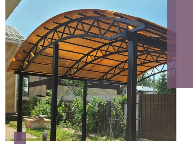 Изготовление навесов под ключ в Грозном из качественных материалов