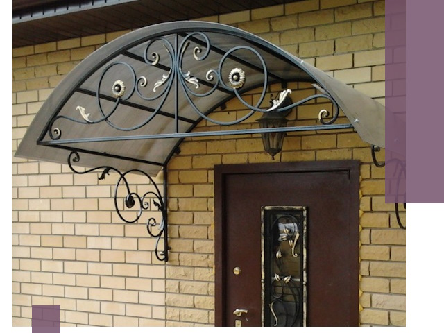 Изготовление козырьков из металла под ключ в Грозном