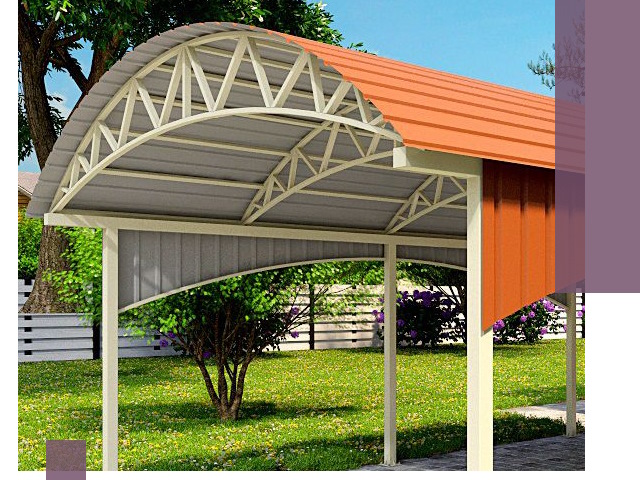 Навесы из профнастила под ключ в Грозном — установка и монтаж