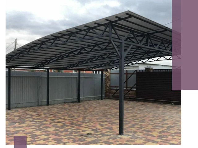 Металлические навесы под ключ в Грозном — изготовление и монтаж