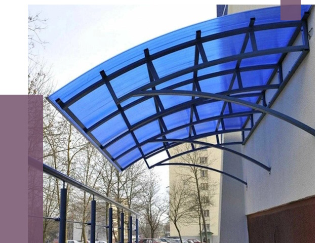 Козырьки из поликарбоната в Грозном от 4310 руб. под ключ | ПРОЛЁТ-Грз