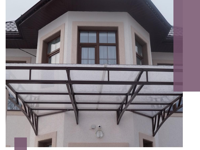 Козырьки из поликарбоната под ключ в Грозном