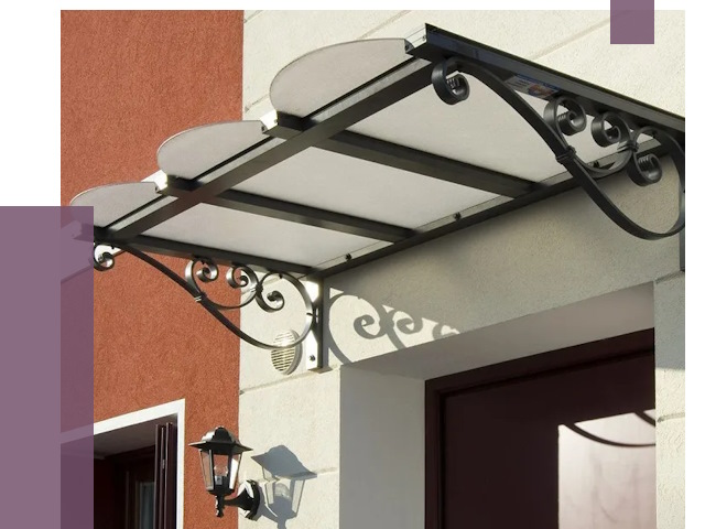 Односкатные козырьки в Грозном от 8414 руб.  | ПРОЛЁТ-Грз