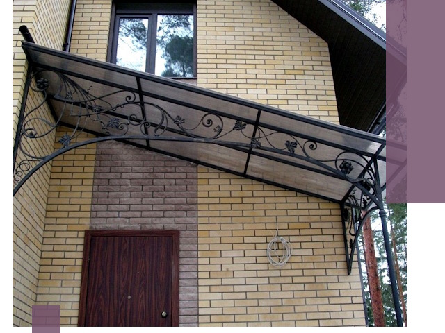 Односкатные козырьки из металла под ключ в Грозном