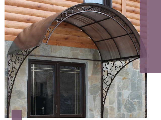 Арочные козырьки под ключ в Грозном: изготовление и монтаж